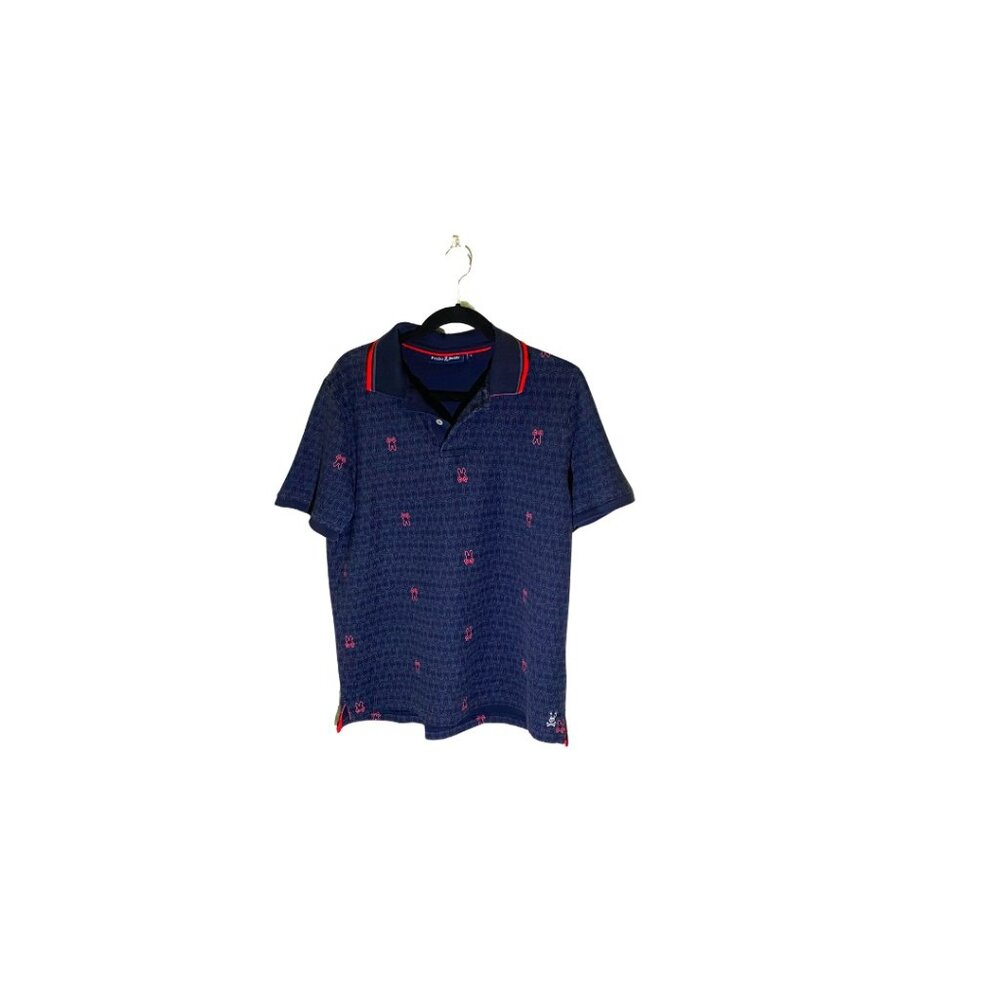 Psycho Bunny Black and Pink Mens Polo Shirt